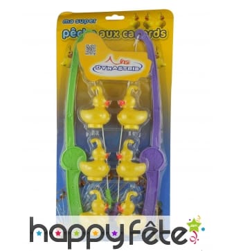 6 canards et 2 cannes de pêche aux canards