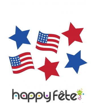 6 Décos USA cartonnées de 15 cm
