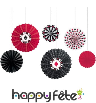 6 éventails casino à suspendre