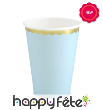 6 Gobelets bleu avec dorure