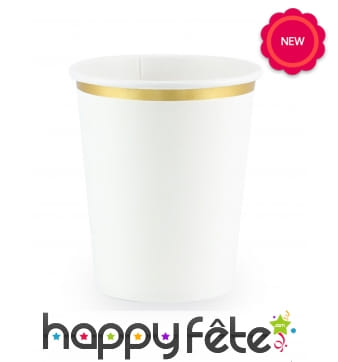 6 goblets blanc avec dorure