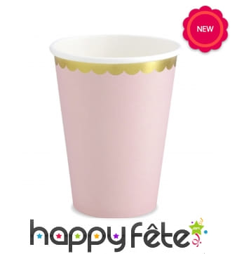 6 Gobelets rose avec dorure