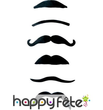 6 moustaches noires