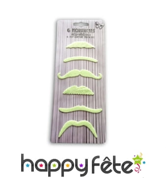 6 moustaches phosphorescentes