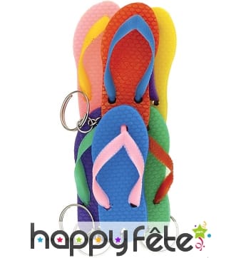 6 Portes clés tongs en plastique