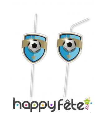 6 Pailles Foot avec médaillon