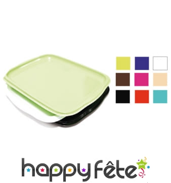 6 plateaux lunch plastique anis