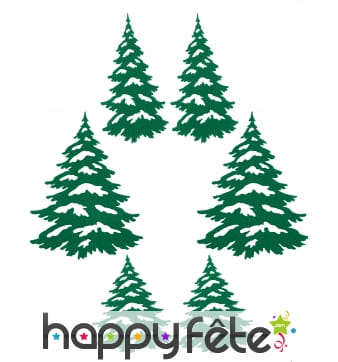 6 Sapins adhésifs de 12 à 27cm