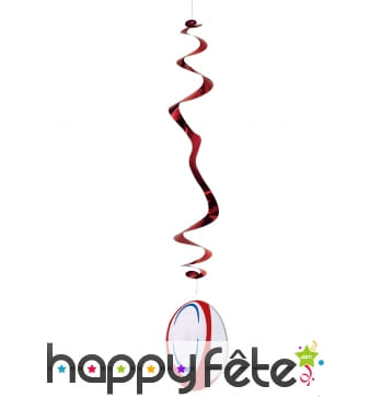 6 suspensions ballon de rugby 80cm