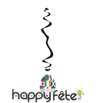 6 Suspensions ballon de rugby multi-nations