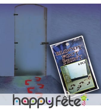 6 traces de pieds ensanglantés en pvc