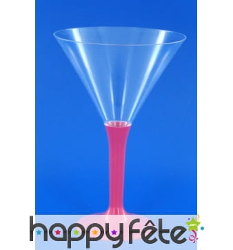 6 verres a cocktail pied fuschia