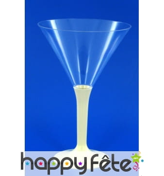 6 verres a cocktail pied ivoire