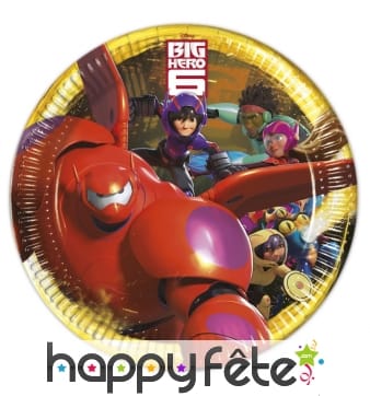 8 assiettes Big héro en carton, 23cm