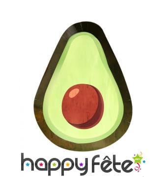 8 Assiettes en forme d'avocat, 25cm