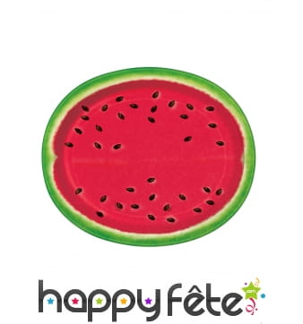 8 assiettes en forme de Pastèque, 31cm