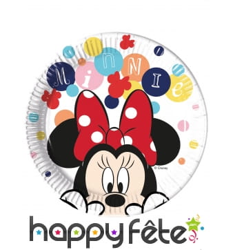 8 Assiettes Minnie Mouse de 23cm en carton