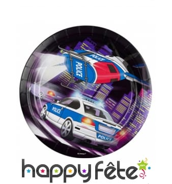 8 Assiettes Police en carton de 23cm