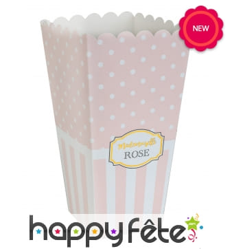 8 boîtes à popcorn mademoiselle Rose