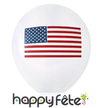 8 Ballons imprimé drapeau Américain