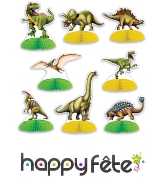 8 centres de table Dinosaures de 16cm