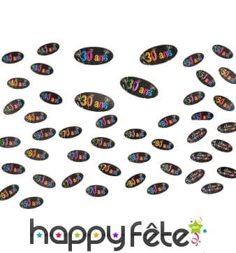 80 confettis de table Anniversaire et artifices