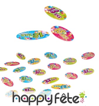 80 Confettis de table d'Anniversaire