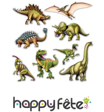 8 Dinosaures en cartons plat de 25 à 48cm