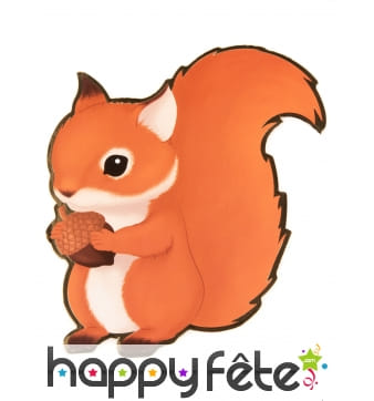 8 Invitations en forme d'écureuil en carton, 14cm
