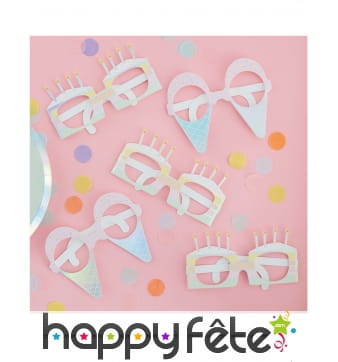 8 lunettes anniversaires de 16cm