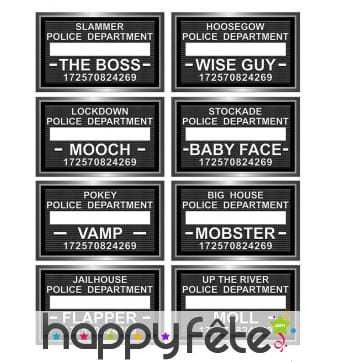 8 Pancartes pour photo de prisonnier