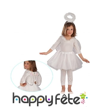Accessoire ange blanc jupe bouffante pour fille