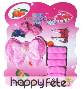 Accessoires à cheveux rose pour fillette