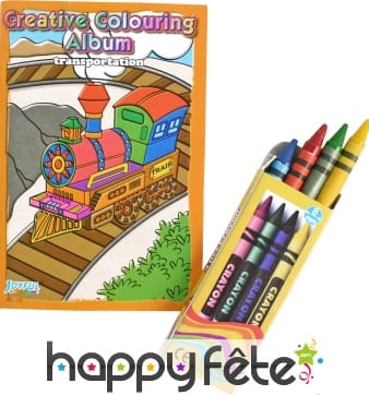 Album a colorier avec crayons en cire