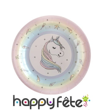 Assiettes en Carton Licorne 22,5 cm