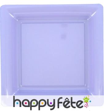 Assiette en plastique carrée lavande