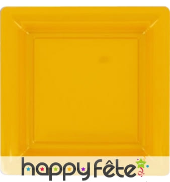 Assiettes en plastique carrée anis
