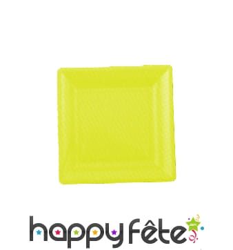 Assiettes en plastique carrées jaune provence