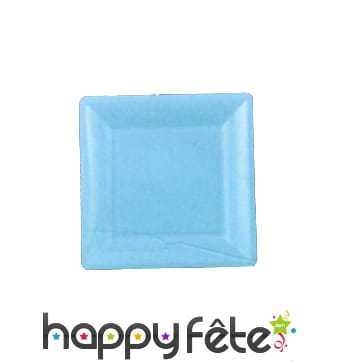 Assiettes en plastique carrées lagon