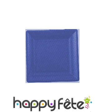 Assiettes en plastique carrées marine