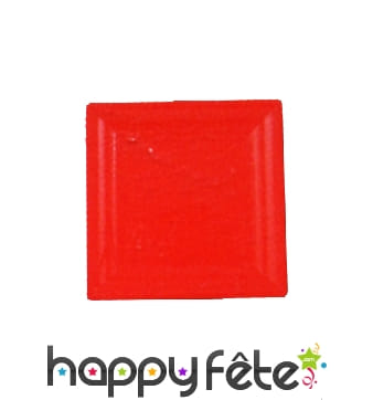 Assiettes en plastique carrées rouge