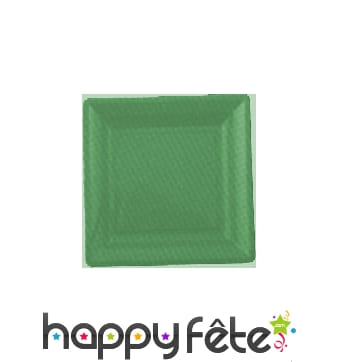 Assiettes en plastique carrées verts sapin