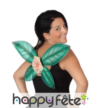 Ailes feuilles vertes pailletées