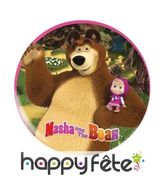 Assiette Masha et Michka de 20cm en mélamine