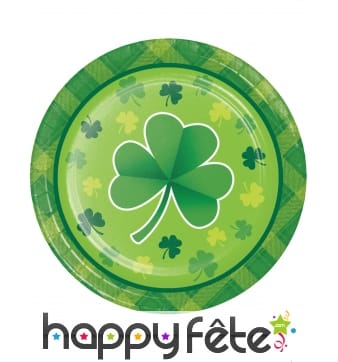 Assiettes pour la St Patrick en carton de 18cm