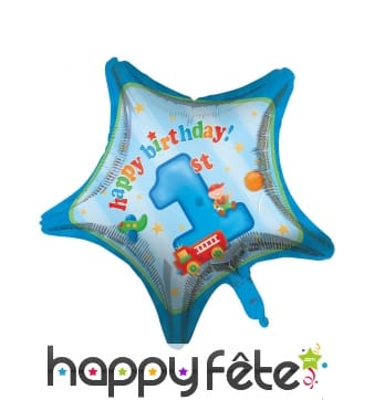 Ballon 1er anniversaire étoile bleue