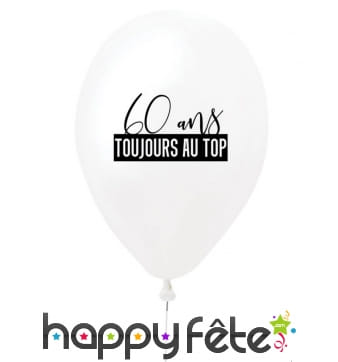 Ballon 60 ans toujours au top en latex, 27 cm