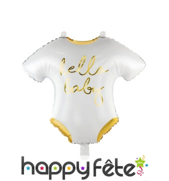 Ballon Alu Body Bébé Hello Baby Doré 51x45cm