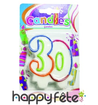 Bougie anniversaire chiffre 30