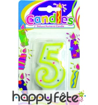 Bougie anniversaire chiffre 5